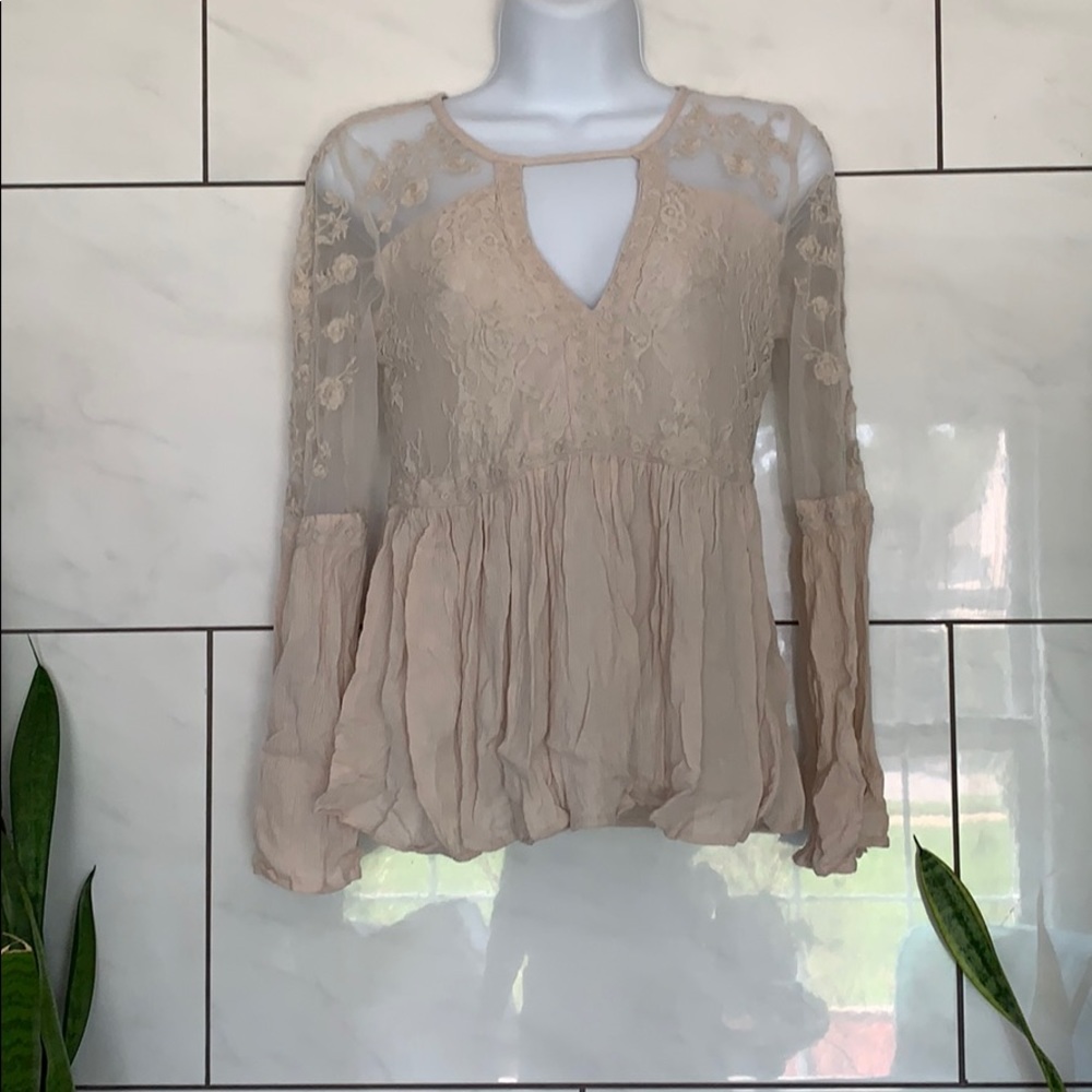 Lace cream top